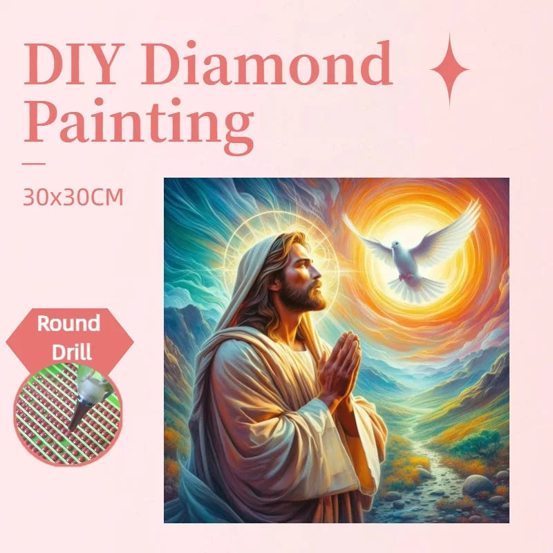 DIY 30x 30cm Jesus Living Room Decor Diamond Painting Kit Full Acrylic Drill Religious Theme 5D Diamond Painting for Adult