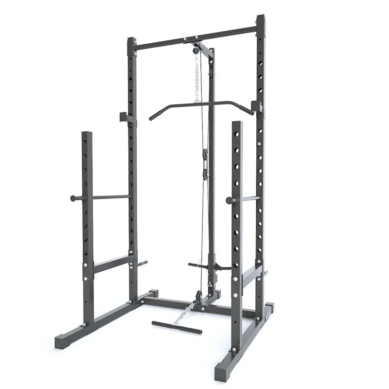 Heavy Duty Half Power Cage Weight Lifting Squat Rack Dip Station Tower Strength Training Monster Cage Squat Rack