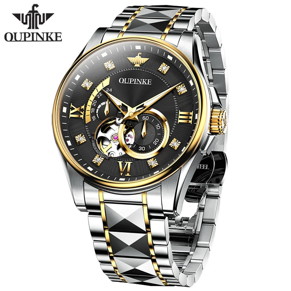OUPINKE 3245 Custom OEM Top Quality Luxury Brand Japanese Automatic Tourbillon Mechanical Watches Luminous  Watches for Men