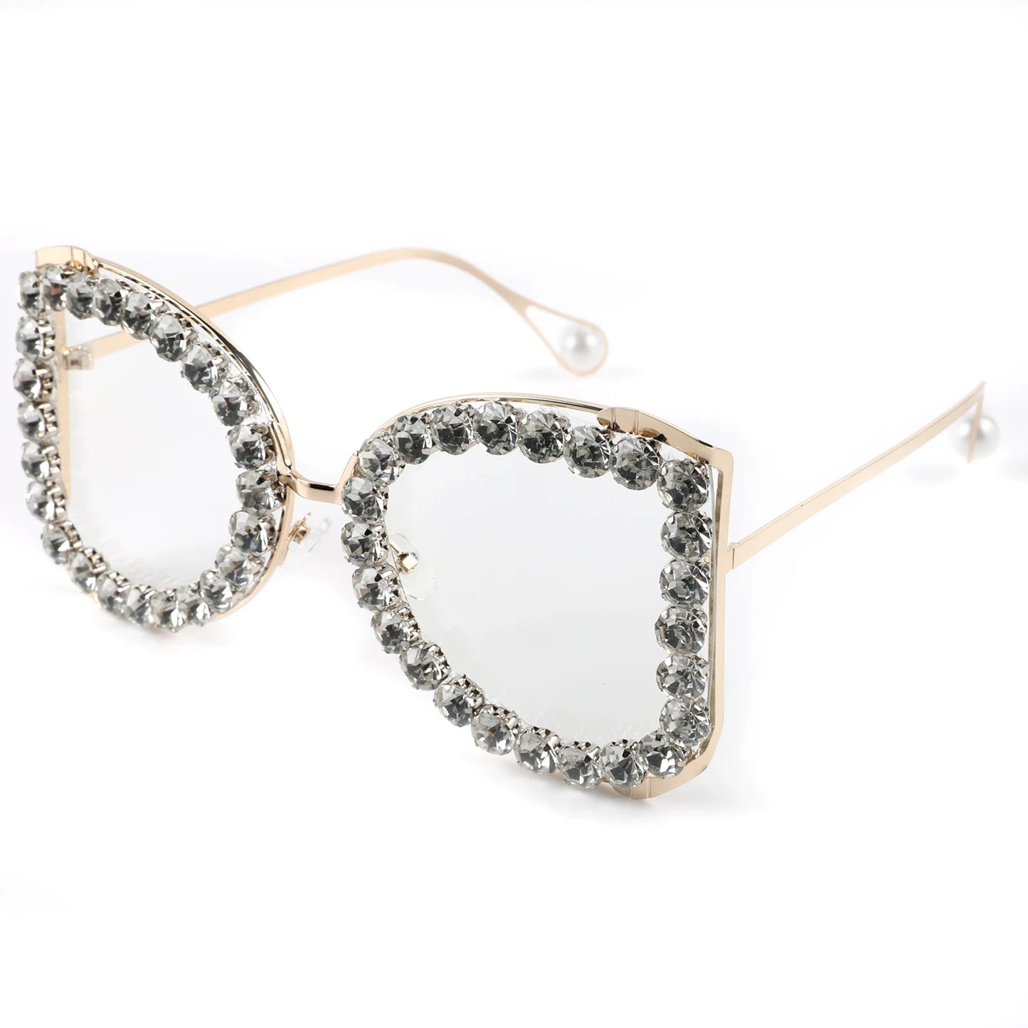 Outdoor Driving Cross Border Sunglasses Spice Girls Street Photo Frameless Diamond-encrusted Elegant Stylish Women's Sunglass
