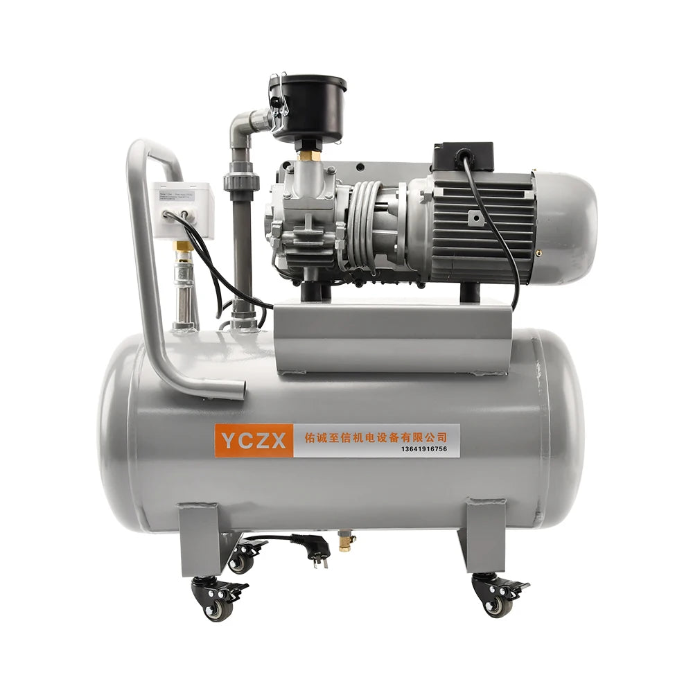 20m3/H -100KPa 220V 900W Rotary Vane Vacuum Pump Head Set Air Compressor Pump Head With 40L Air Storage Tank