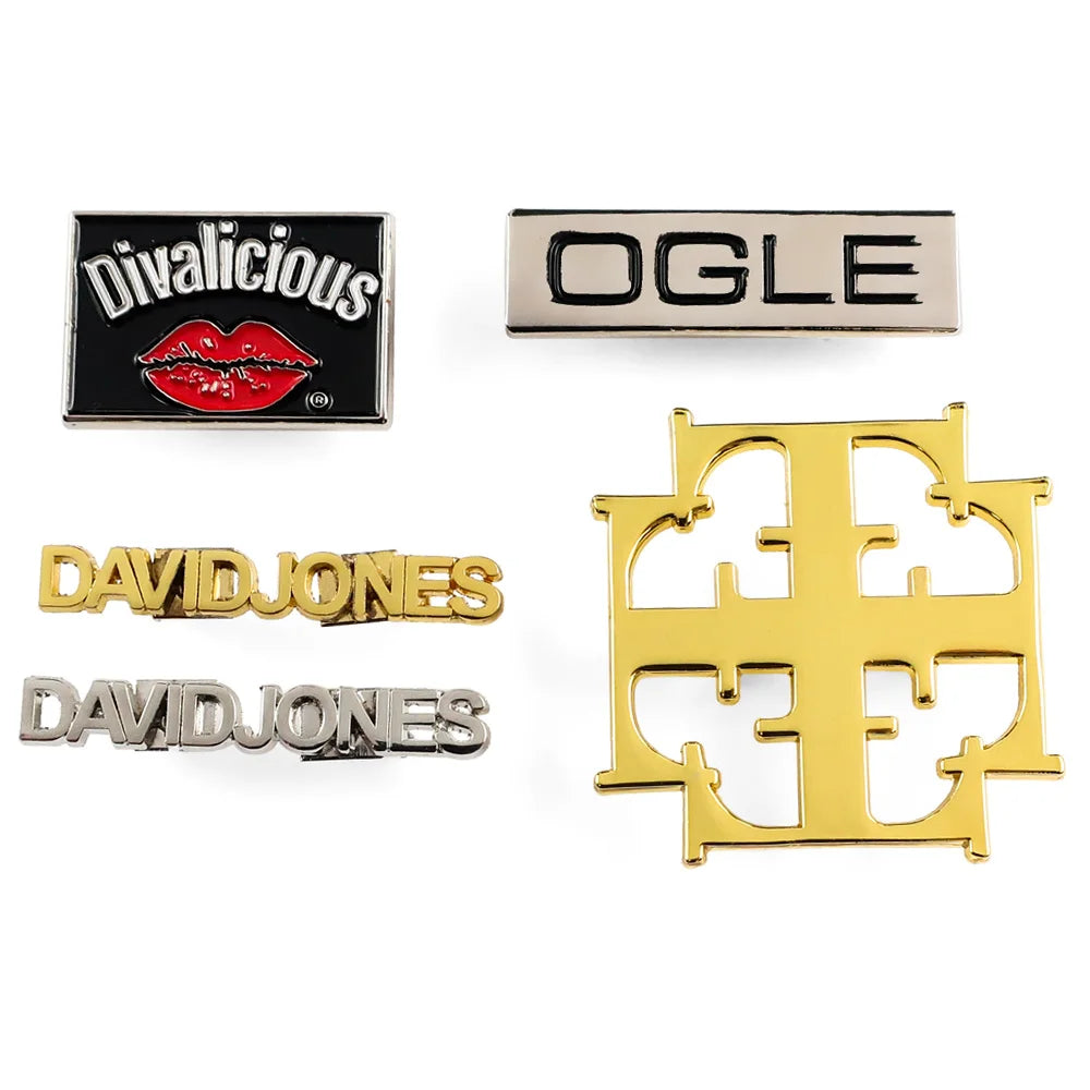 Wholesale Brand Label Metal Clothing Tags Labels Custom Holder Metal Garment Label Tag Plate