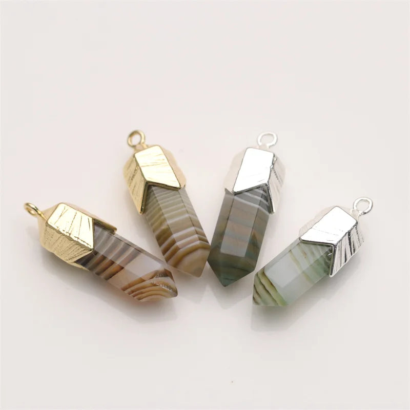 Wholesale Agate  Pencil Pendants Crystal Point PendantSemi-Precious Gemstone Pendant