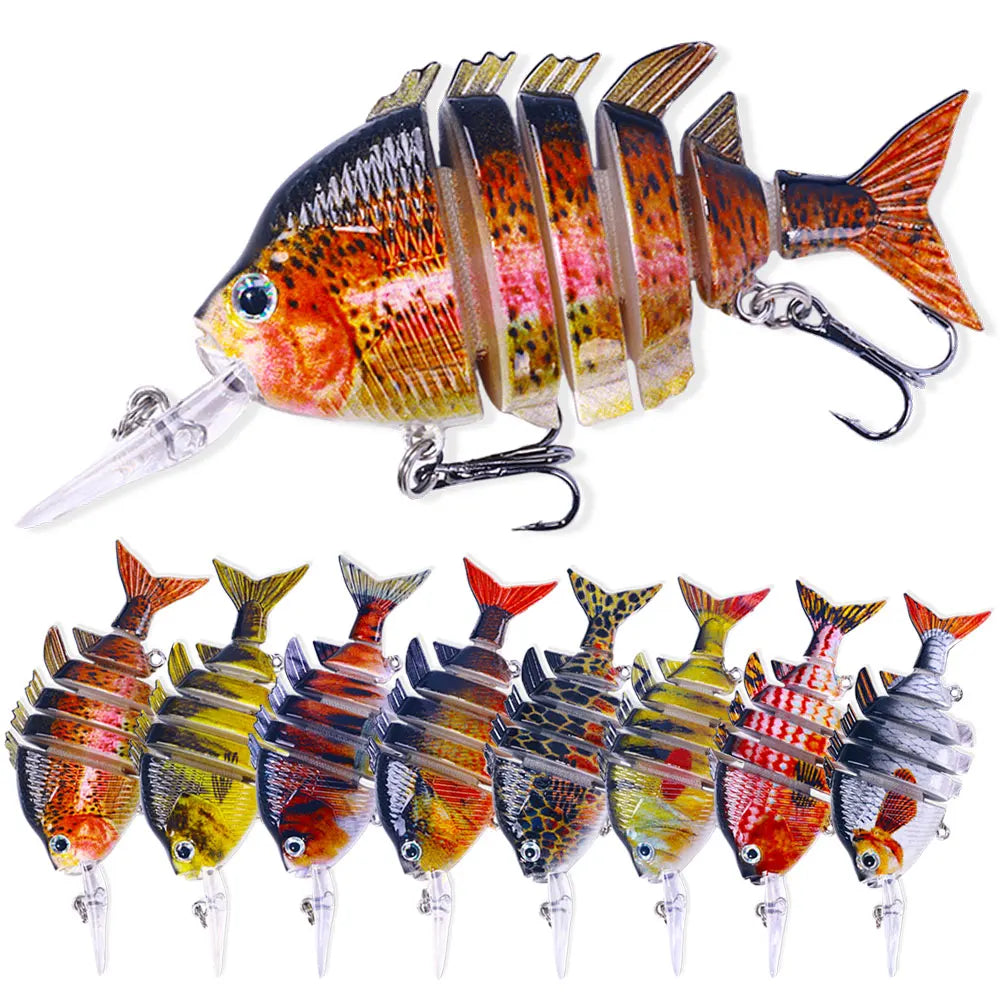 10CM/16.5G Wholesale Fishing Supplier Bass Trout Fishing Lure Metal Jointed Swimbait 6 Segments Fishing Lure for Freshwater