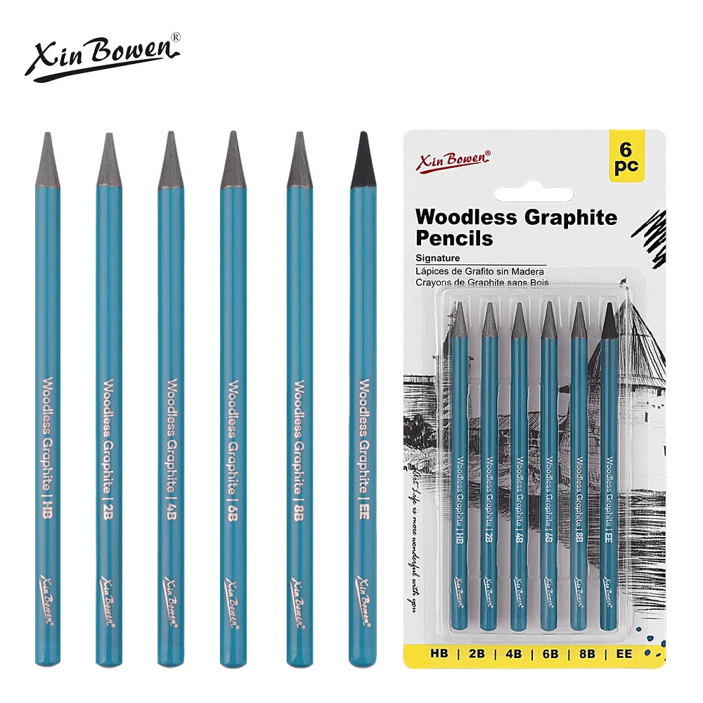 Xinbowen Custom Logo Pencils Students Graphite Pencils Set 6 Pieces Sets for Drawing Standard Pencils Lapiz