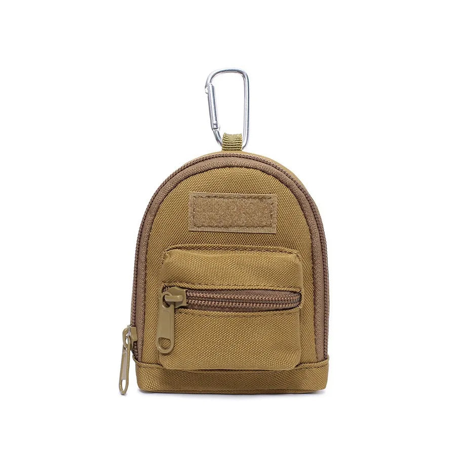 Tactical MOLLE Key Holder Waterproof Nylon Mini Pouch for Coin/Wallet/EDC Utility Waist Bag with Carabiner Clip