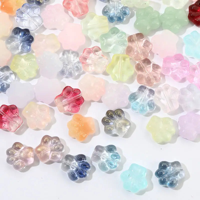 Straight Hole Glaze Charm Beads Handmade DIY Material Accessories Cat Claw Other Loose Beads