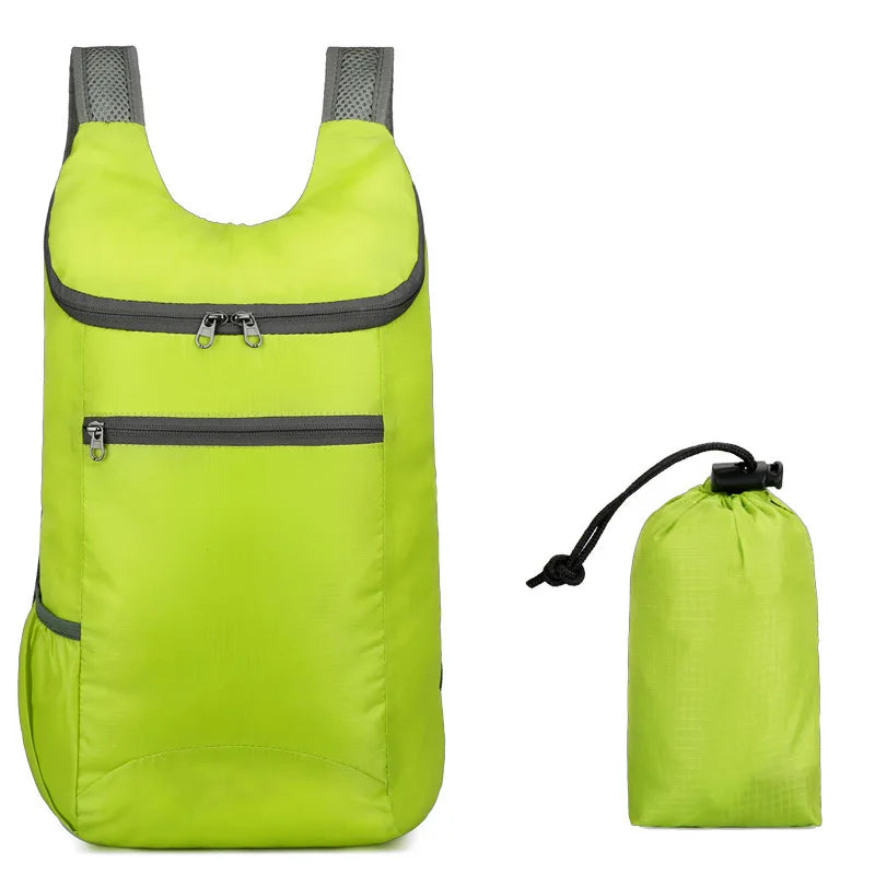 DICHOS Ultra-Thin Portable Folding Travel Backpack Fashion Anti-Splashing Print Waterproof Hiking Backpacking Polyester Zippe