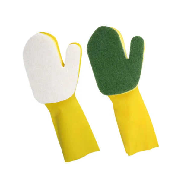 Wholesale 36cm Household Kitchen Cleaning Glass Windows Cars Washing Powder Free Latex Gloves with Clean Cloth and Sponge