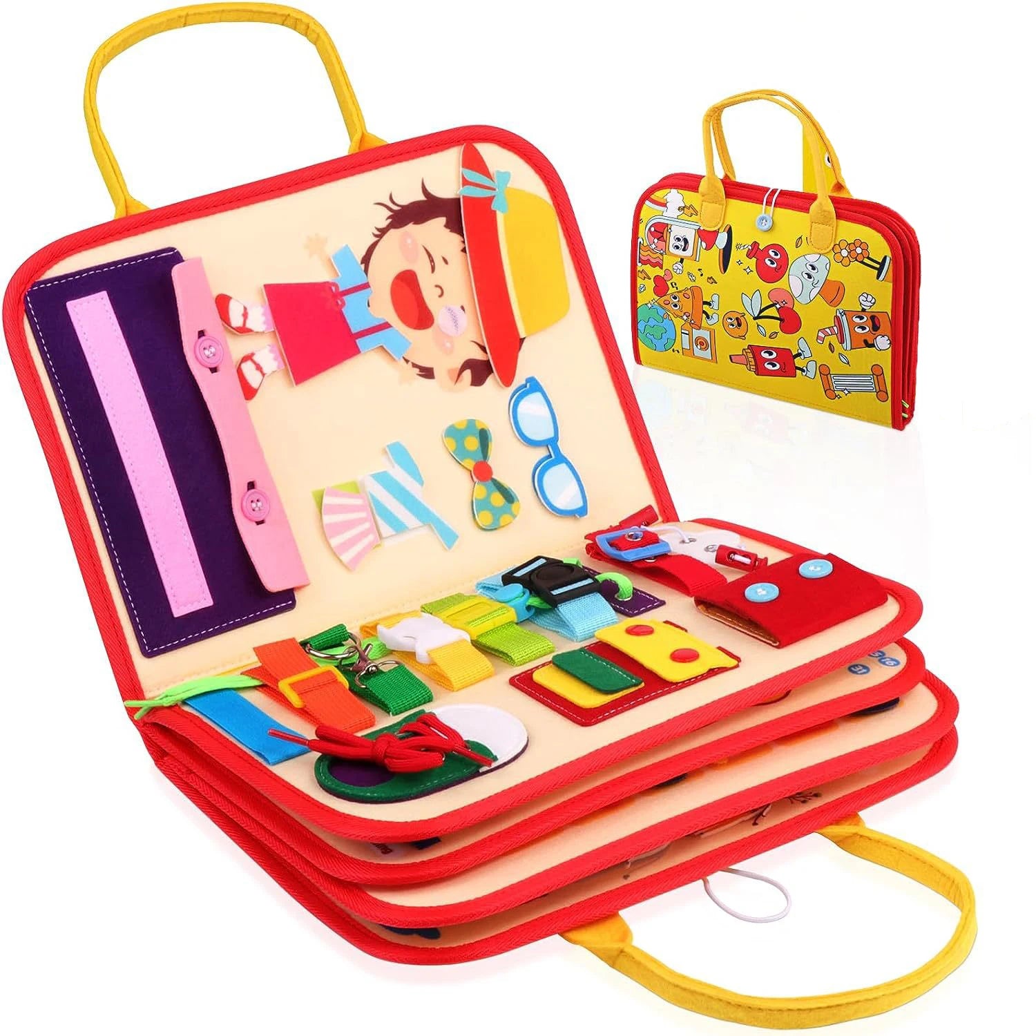 2025 New Educational Montessori Toys Sensory Autism Foldable Felt Busy Book Montessori Busy Board.