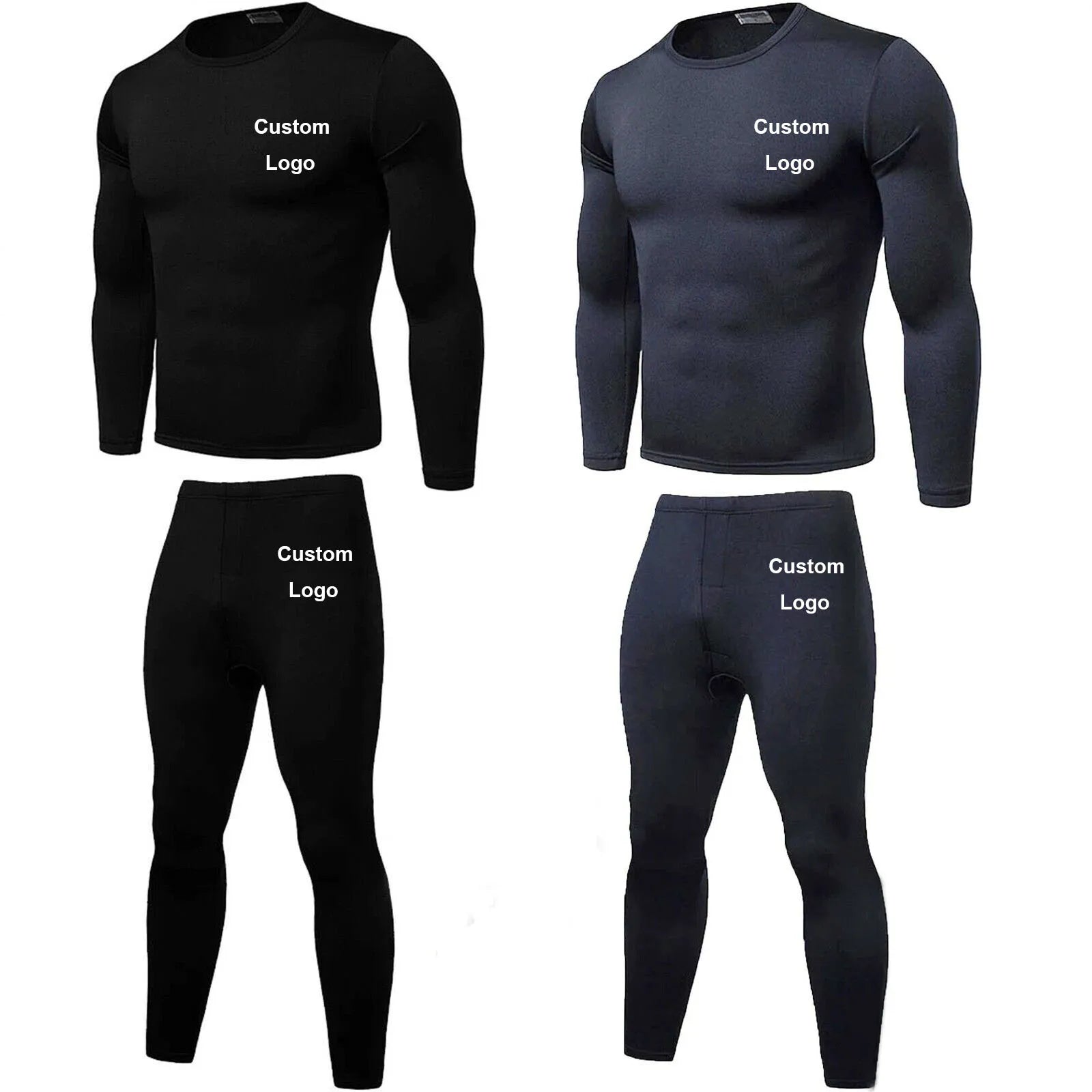 Mens 100% Cotton Thermal Top Bottom Long Johns Set Ultra-Soft Fleece Lined Breathable Sleeve Pajamas Winter Underwear 2 Sets