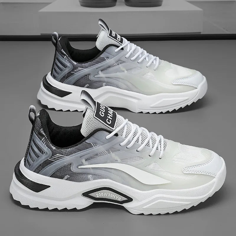 New Design Green Color Men's Sneakers PU Mesh Breathable Casual Shoes for Boys Raning Shoes Sport Men
