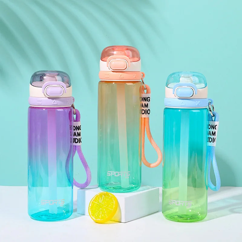 800ml Eco-Friendly Plastic Sports Water Bottle Portable Travel Camp Outdoor Climbing with Lid