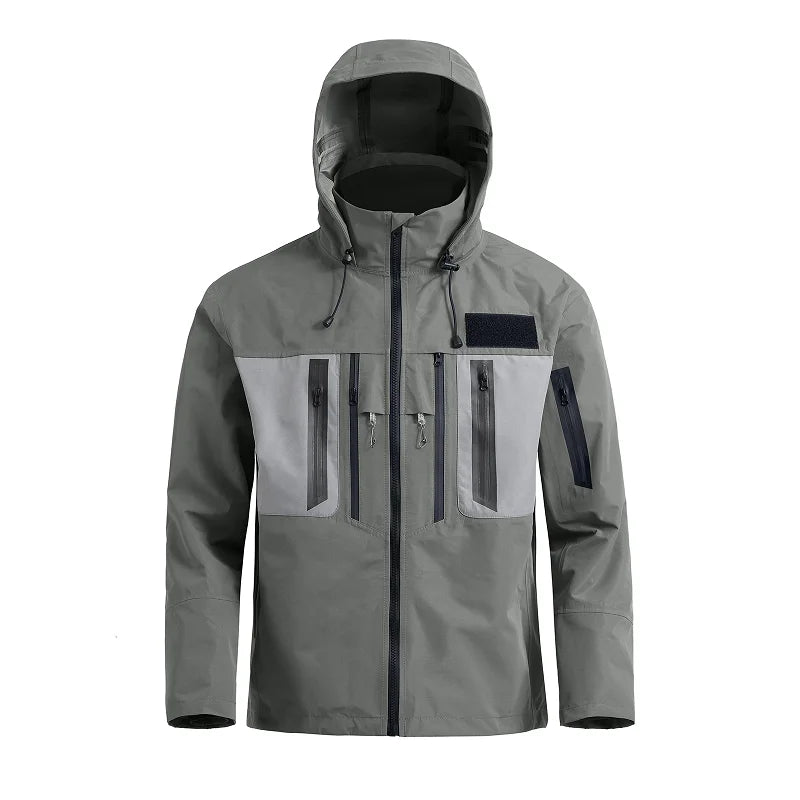 Custom 3 Layer Polyester Nylon Men's Jackets Windproof Waterproof Breathable Fishing Wear Rain Jacket Outdoor Raincoats Jacke
