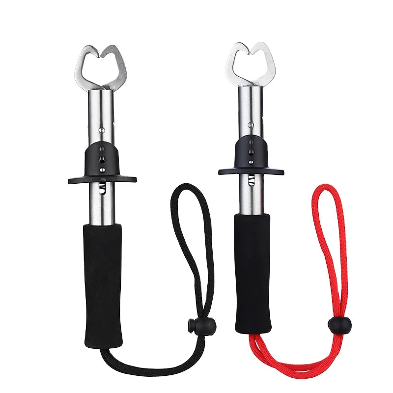 Fish Lip Gripper Grabber Grip Tool Stainless Steel Fish Holder Fishing Tool with EVA Handle