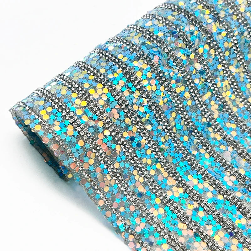 Bling Self Adhesive Sequins Rhinestone Hotfix Crystal Rhinestone Sheet Sticker Lace Trim Garment Accessories