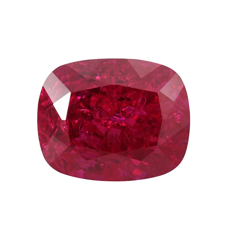 Pigeon Blood Lab Grown Ruby GRC Certificate Oval Long Cushion Cut Lab Created Loose Ruby With Minor Cracks and Inclusions