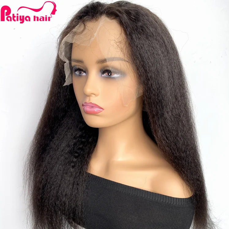 Chinese Shopping Platform Cheap Raw Brazilian Human Hair Lace Front Wigs for Black Women 13x4 Glueless Kinky Straight Wig