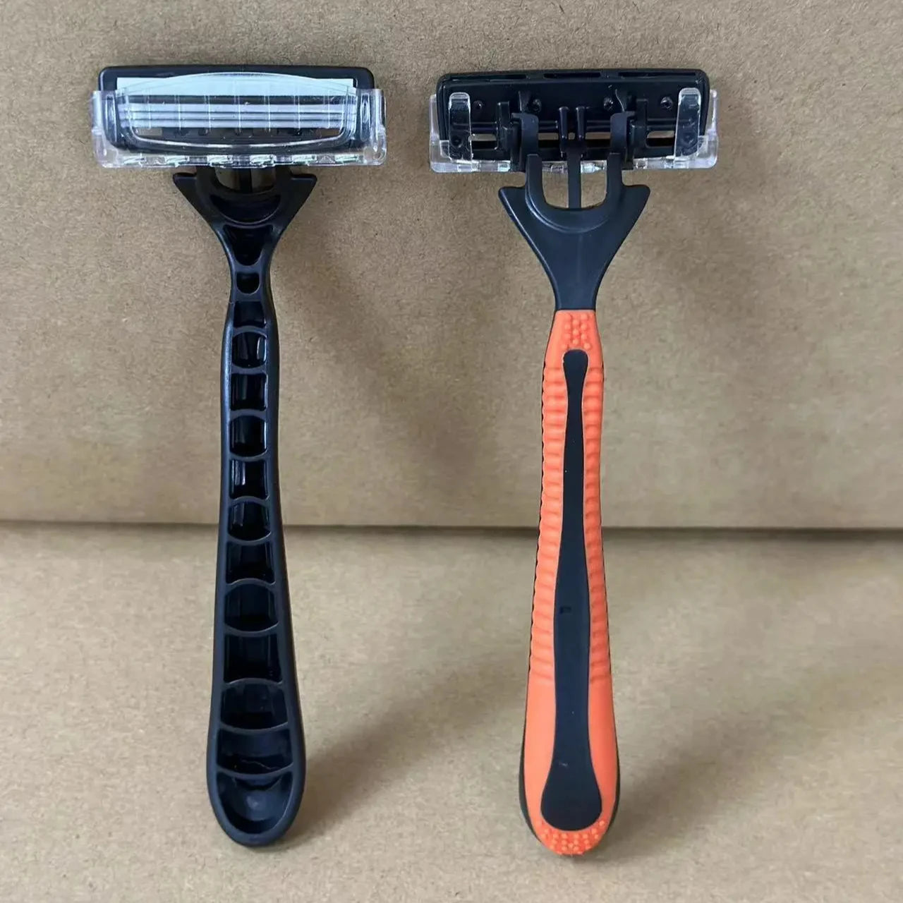 Women 3 Blade Razor Stainless Steel Blade With Irritation Defense Bar Rubber Handle Open Back Cartridge