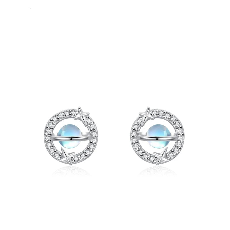 New Product Design 925 Sterling Silver Earrings Simple Temperament Zircon Women's Fine Jewelry Earrings
