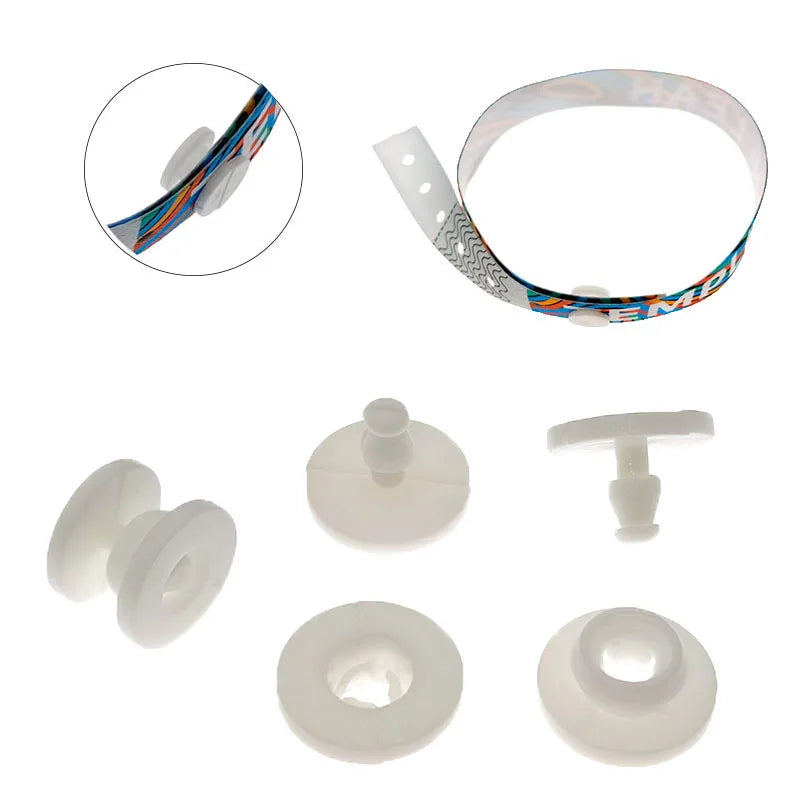 Plastic Rib Snap Lock Button One Time Single Use Clip for Event Activities Bracelet Wristbands