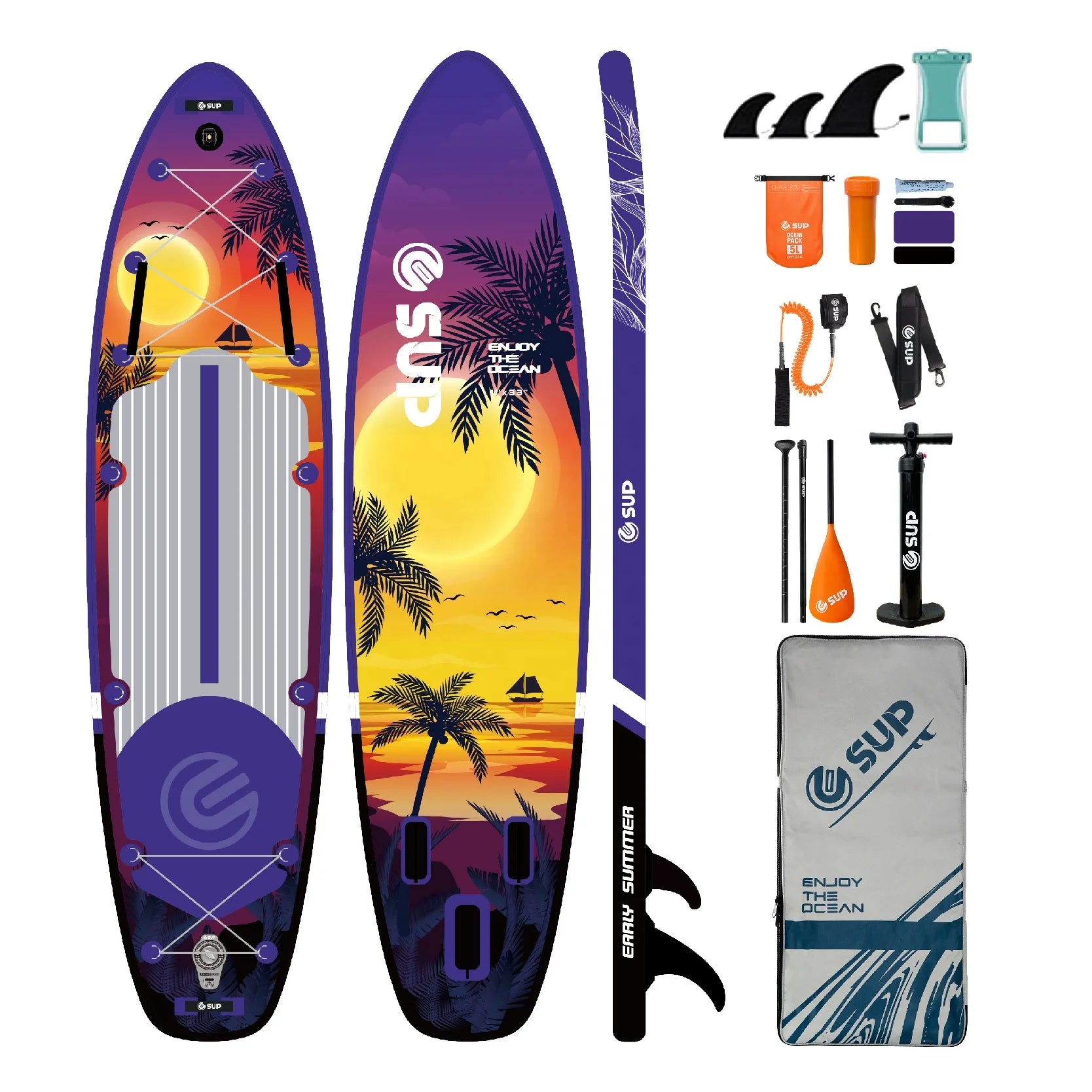 ESUP 11 Double-Layer Inflatable Stand-Up Paddle Board with Waterproof Bag CE Certified Surfing Board