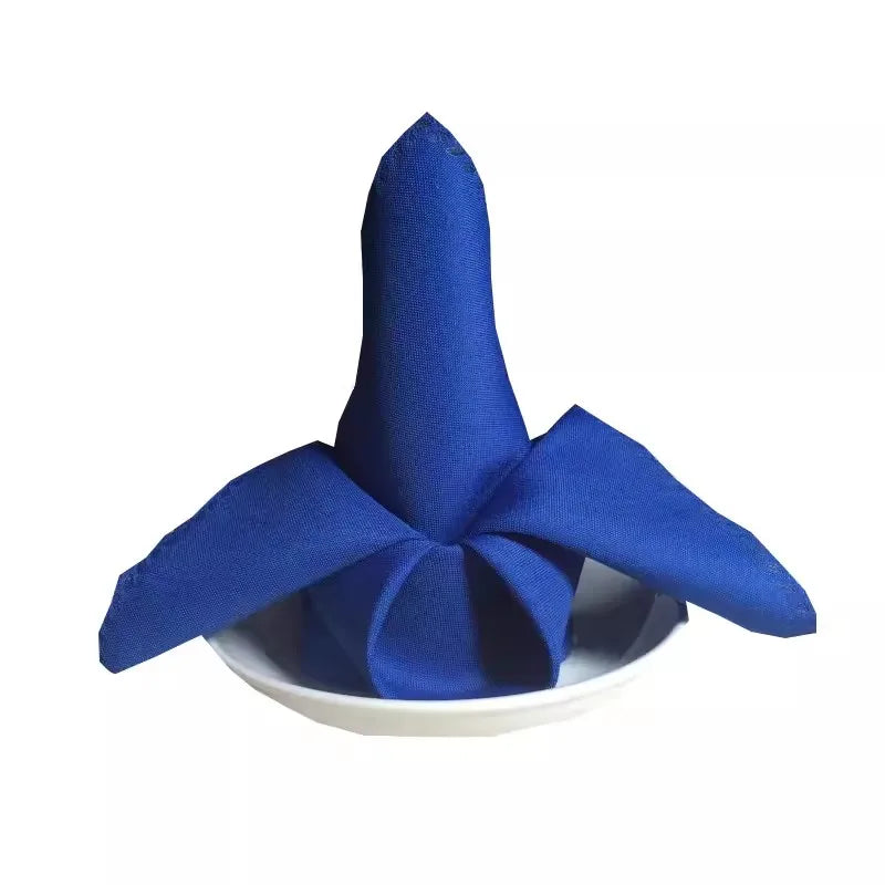 LNP001 Small MOQ Plain 100% Polyester Royal Blue Table Napkin Ring for Wedding Hotel Event Party Table