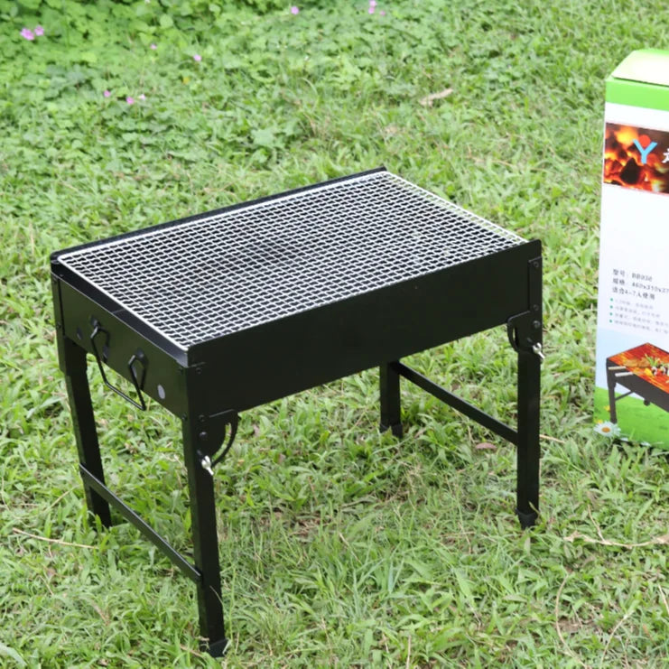Chinese Factory Flame Safety Device Mini Charcoal Cooking Accessories Iron Kitchen Utensil Set Portable BBQ Grill 3-5 People