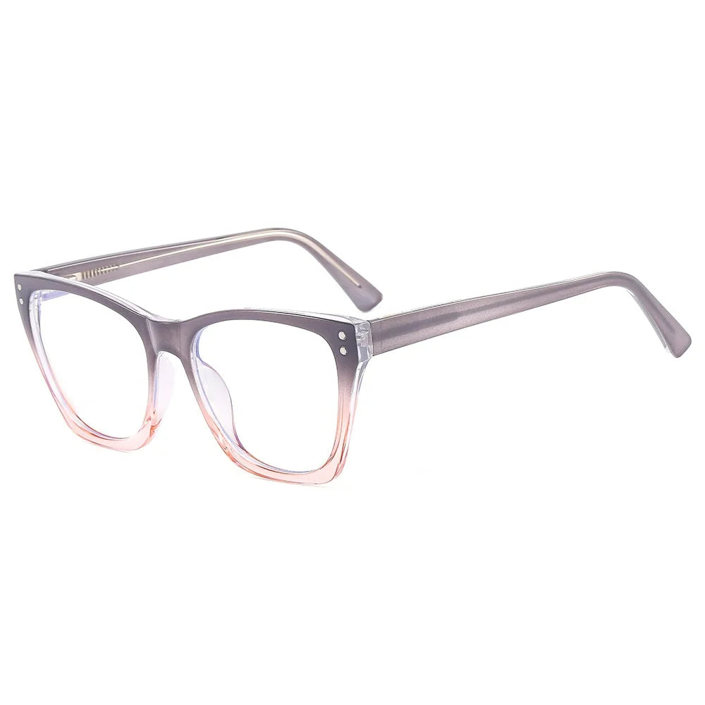 Classic TR90 Women's Eyeglasses Frames Blue Light Blocking Flat Lens 7 Colors Striped Pattern Flexible Spring Legs Trendy New