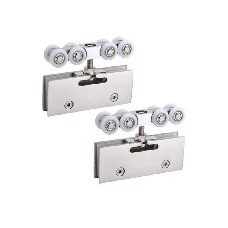 Modern Glass Shower Door Rollers Hardware Accessories with Nickel Finish 150kg/door Capacity for Apartment Use