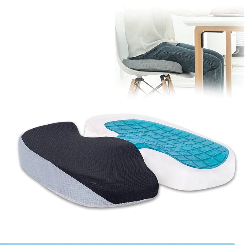 Hot Sale Office Chair Coccyx Orthopedic Cooling Comfort Silicone Car Gel Memory Foam Seat Cushion