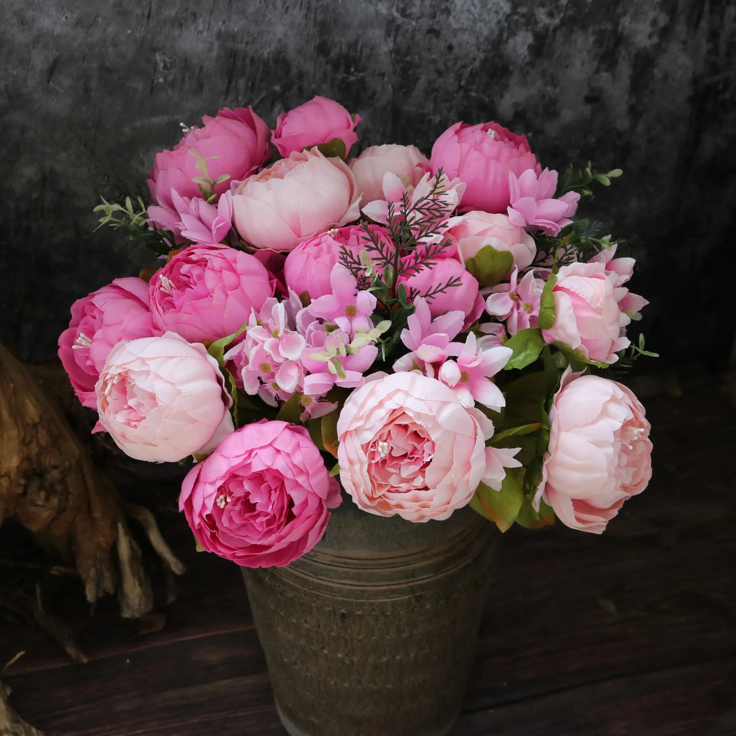 Wholesale Real Touch Artificial 13 Heads Peony Home Wedding Decoration Dry Flower Silk Flower Table Decoration Wedding