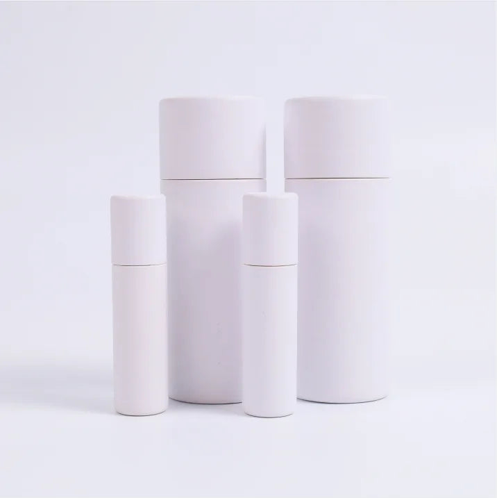 100% Recycled Lip Balm Kraft Cardboard Paper Container Factory Price Round Cosmetics Packaging Food Grade Deodorant Paper Tub