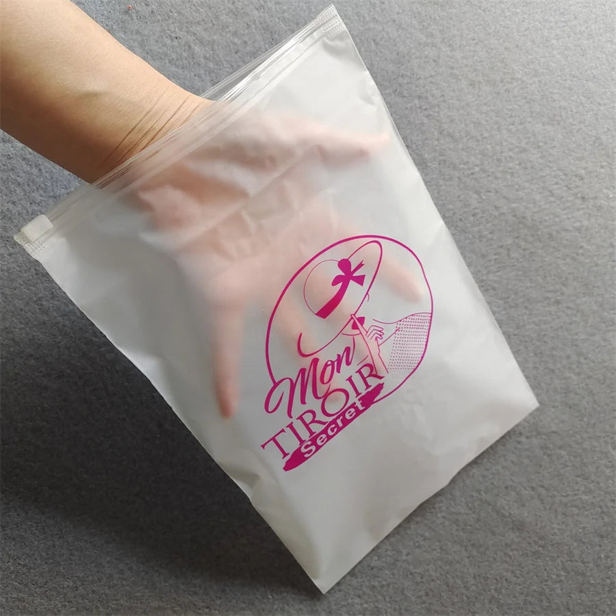 Custom Matte Print Frosted Plastic Packaging Bag with PE Zipper Lock Zipper Lock Storage for Apparel & Clothes