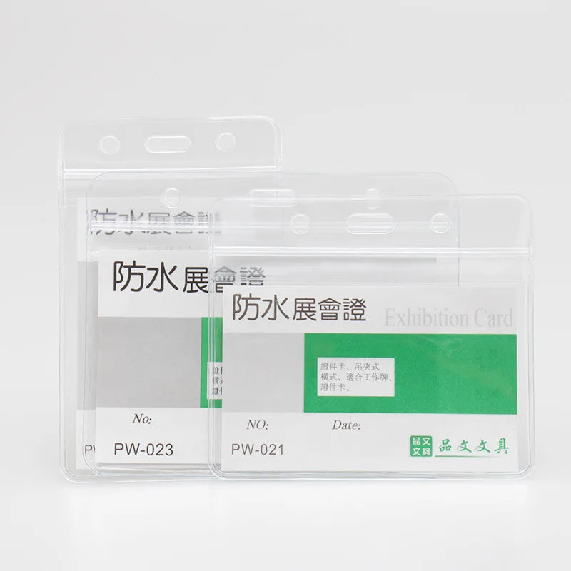 Custom Transparent Clear Document Cardholder Case Protector Sets Soft Pvc Cover Exhibition Card Holder Id Name Card Holder Co