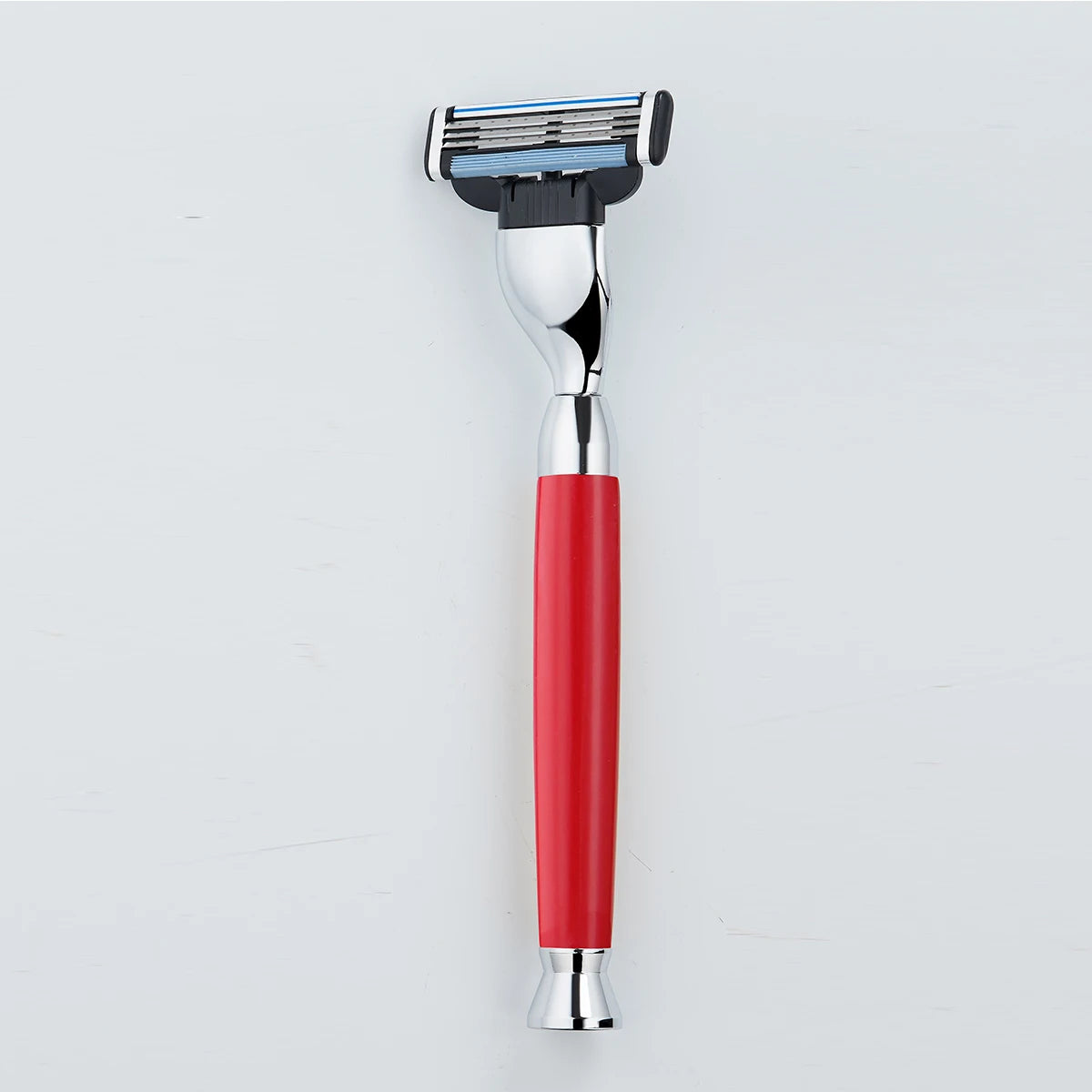 Black Stainless Steel 3-Blade Razor Shaver with Red Handle Bikini Body Logo Face Card for Men's Shaving