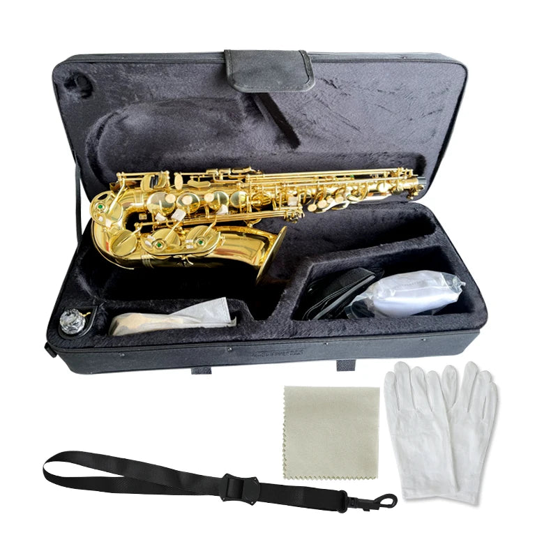 Sinomusik Brand Yellow Brass Eb Alto Saxophone Alto Sax Custom logo Professional Grade Woodwind Musical Instrument Factory Pr
