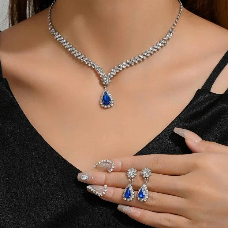 African Wedding Necklace Wholesale Jewelry New Women's Fashion 18k Gold Color Luxury Wedding Jewelry Set