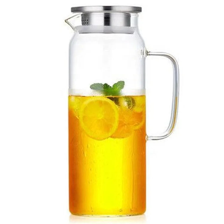 Recommend 1600ml Glass Water Pitcher with Stainless Steel Lid for Juice