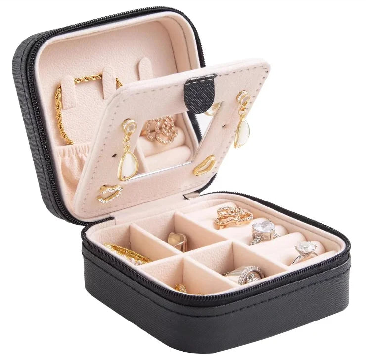 Factory Directly Custom Fashion Design Jewelry Case Black Jewelry Organizer Personalized Travel Jewelry Box for Girls