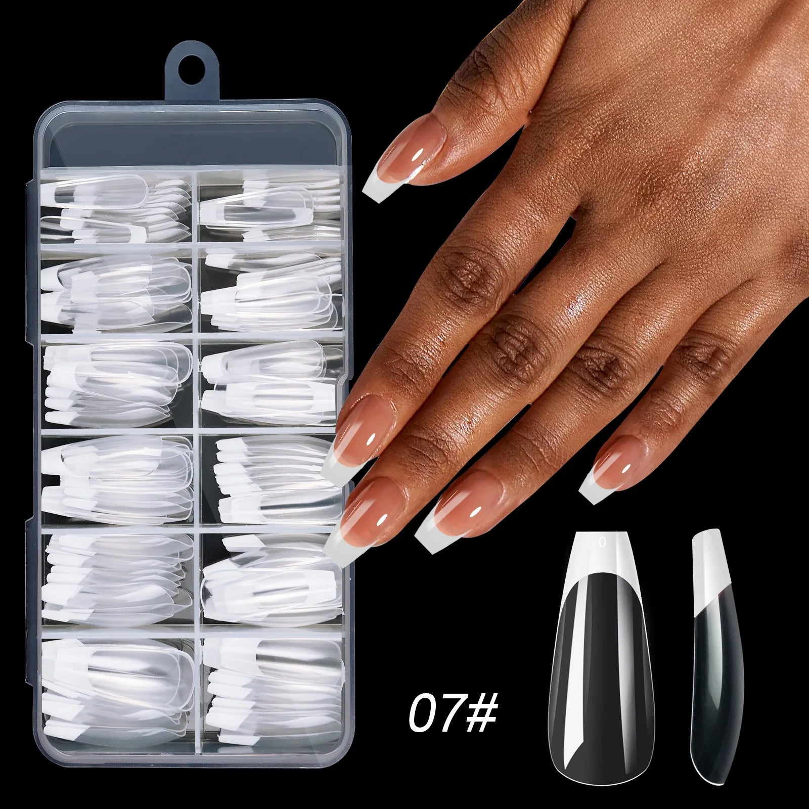 120PCS Box Package Acrylic Wholesale Manufacturer Reasonable Price Nail French Press on Tips