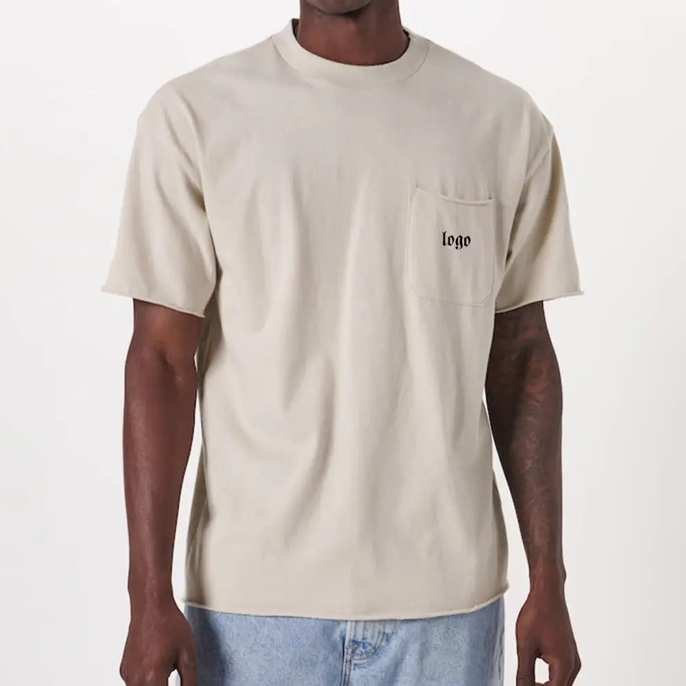 7900 180g Gym Mens T-Shirt Fitness With Pocket Loose Men's Round-Neck Plus Size Breathable t Shirt