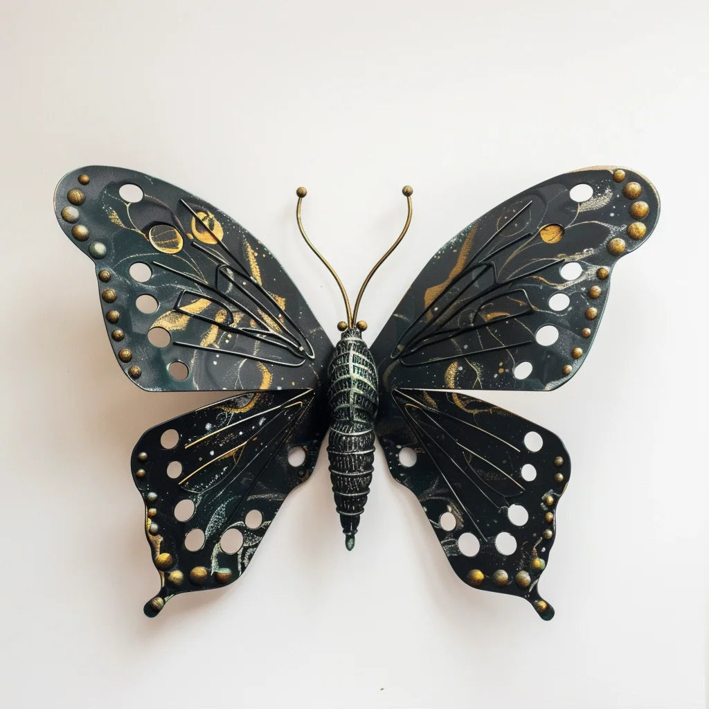 2024 Modern Luxury Home Decor 3D Colorful Butterfly Metal Art Wall Hanging for Living Room 50x39 New Dropshipping Contemporar