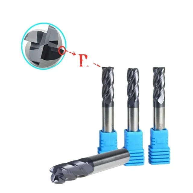 CHENGZHEN OEM Coated Radius End Mill CNC Cutter 4 Flutes 10mm 60HRC Carbide Router Bits for Surface Machining Engraving Machi