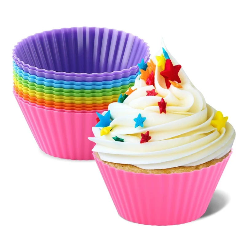 New Style 12-Piece DIY Craft Food Grade Eco-Friendly Silicone Mold Resin Muffin for Cupcake Cake Tools Essential