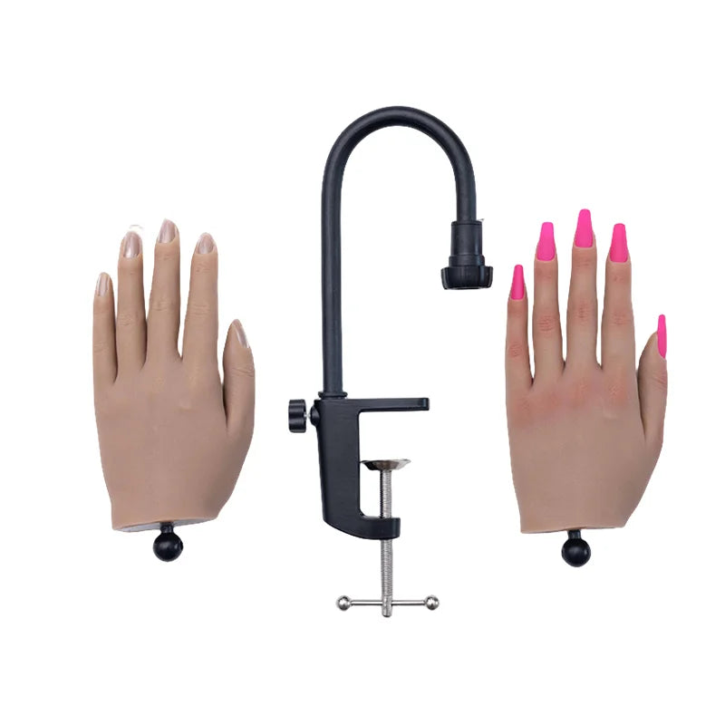 Practice Realistic Trainer Nail Art Practice Hand Training Silicone Nail Practice Hand for Nail Academy