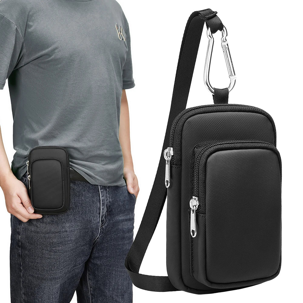 Eurcool Nylon Everywhere Belt Bag Unisex Waterproof Shockproof Fashion Waist Crossbody Fanny Pack USB Zipper Adjustable Strap