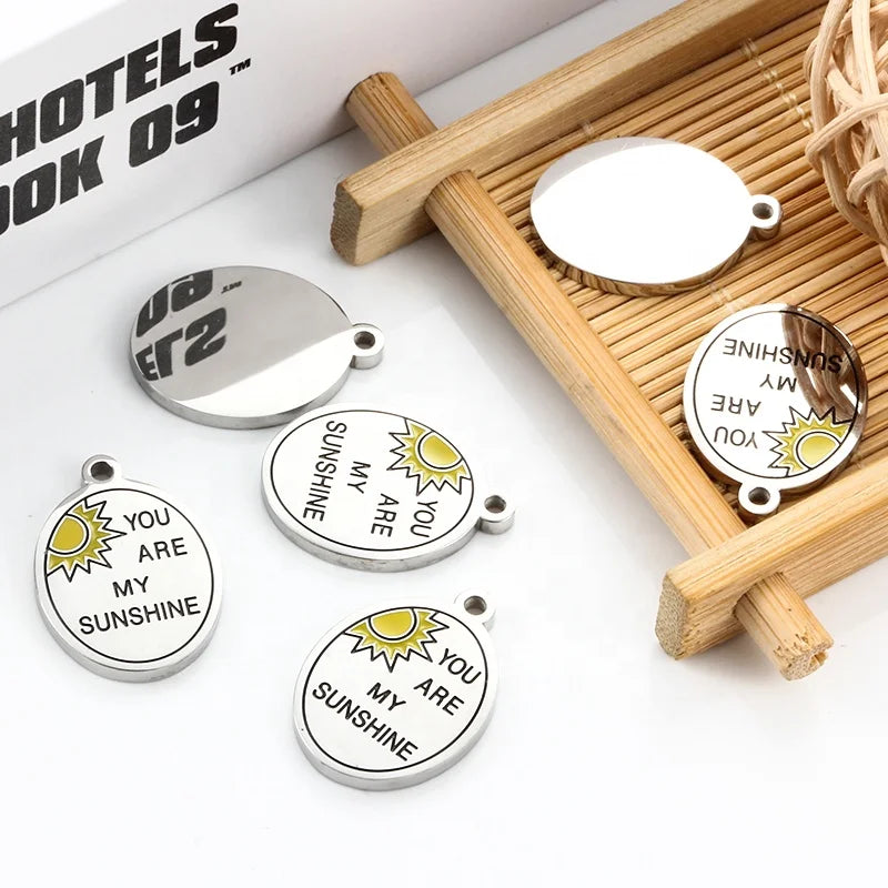 New Design Sun Pattern Stainless Steel Charms Jewelry Accessories & Findings for Men & Female DIY Jewelry Making Match Beads