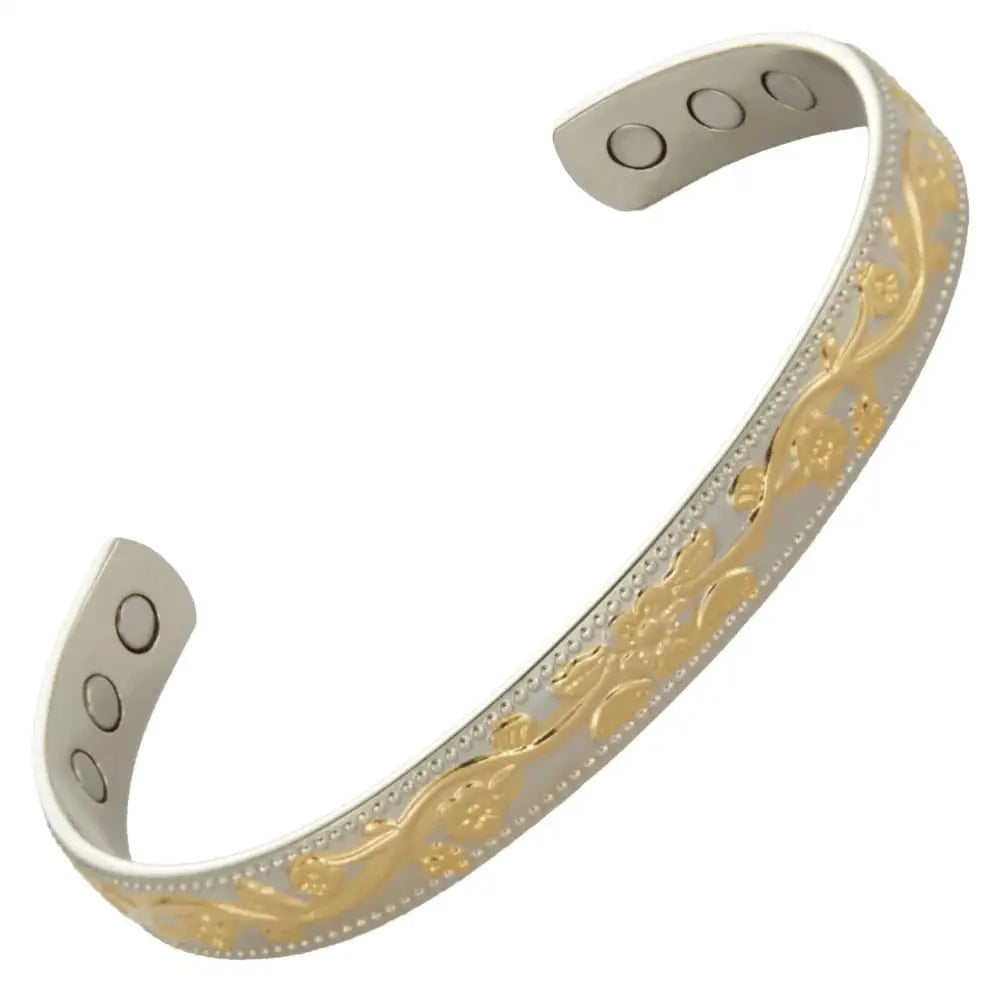 Wholesale New Handmade Gold Copper Plated Magnetic Therapy Classical Bracelet Energy Jewelry for Women and Men