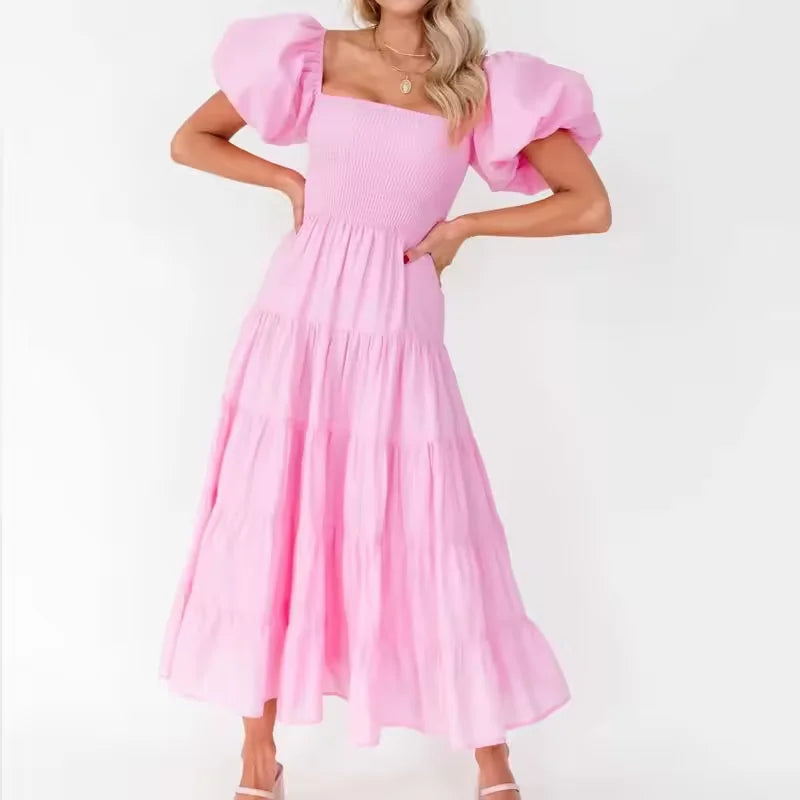 Women Vacation Long Dress One Shoulder Casual Women Dress